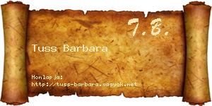 Tuss Barbara névjegykártya